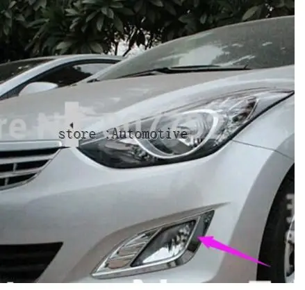 Для hyundai Elantra 2012 2013 ABS Хромированная передняя противотуманная фара крышка 2 шт автомобильные аксессуары