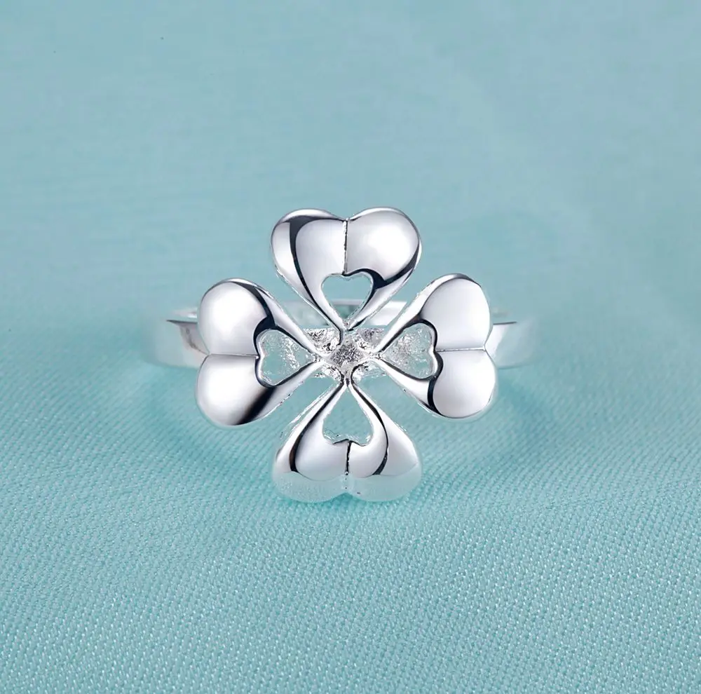Красивое блестящее посеребренное кольцо с цветком модное Ювелирное для женщин и
