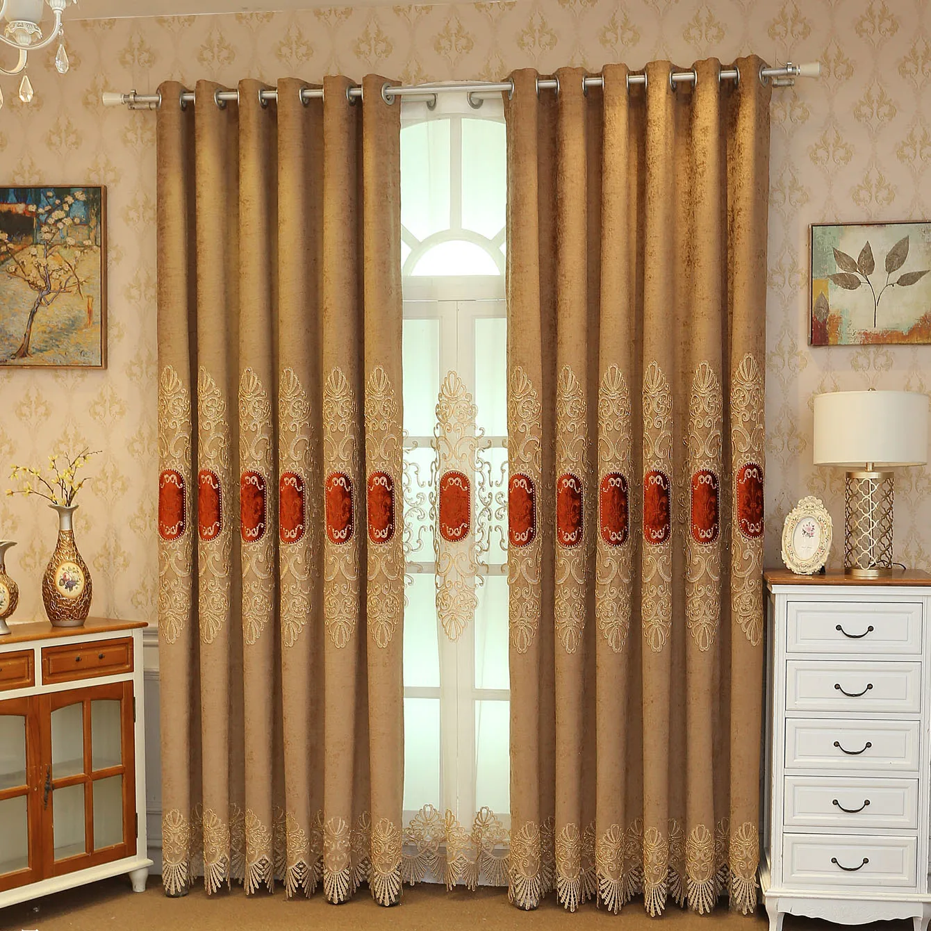 Роскошные европейские шторы Slow Soul с вышивкой тканевая занавеска + вуаль для