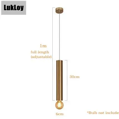 Tube 30cm x 6cm Диаметр 6 см Золотой светодиодный подвесной светильник современная кухонная лампа столовая Бар Магазин счетчиков труба подвеска вниз трубка офис точечный свет - Цвет корпуса: Tube 30cm x 6cm
