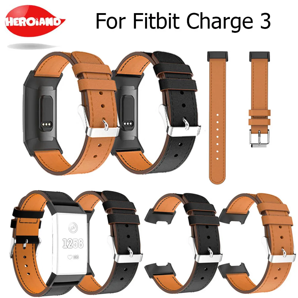 Замена для Fitbit Charge 3 полос кожаный ремешок сменный Смарт фитнес браслет с