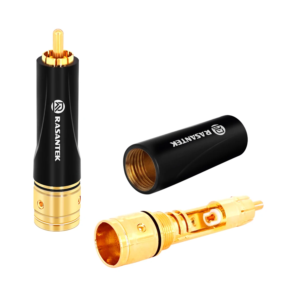 RASANTEK 24K золотые латунные rca разъем аудио провода разъемы красочный | Электроника