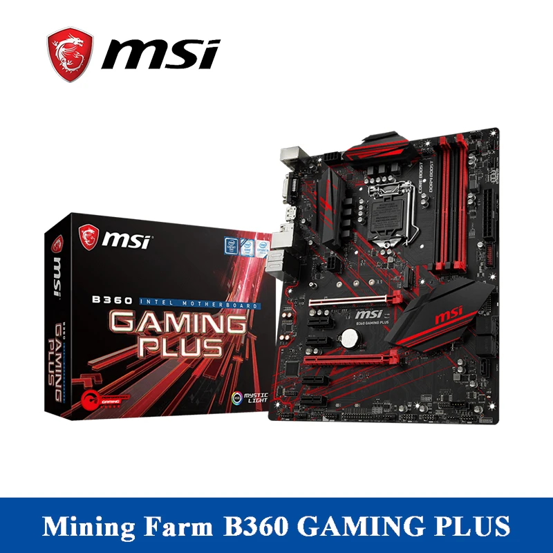Материнская плата msi B360 игровой плюс 32 ГБ 5 * SATA 6 ГБ/сек. LGA1151 8 Channel 7 1 HD аудио DDR4 2666HMz