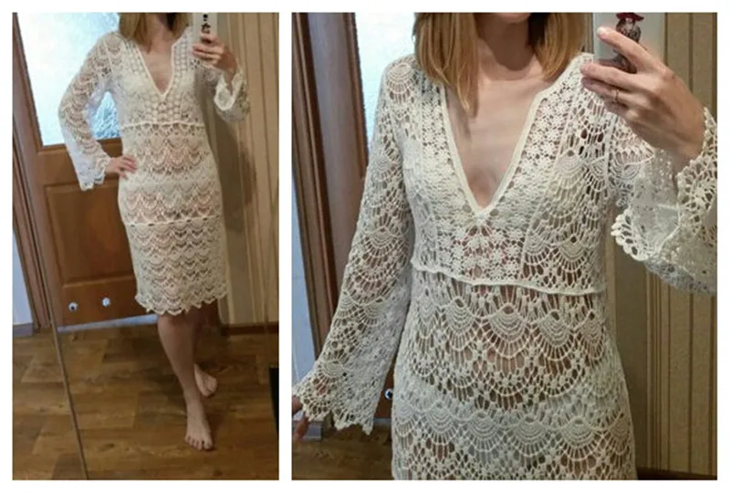 Сексуальные туники для пляжа Sarong Plage купальник накидка юбка плавания белая