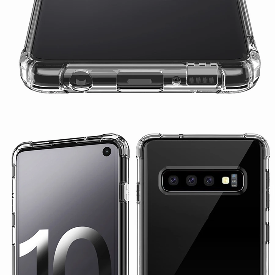 Подушка безопасности силиконовый прозрачный чехол для Samsung Galaxy S10 S10E Note 10 pro 9 8 S9 S8