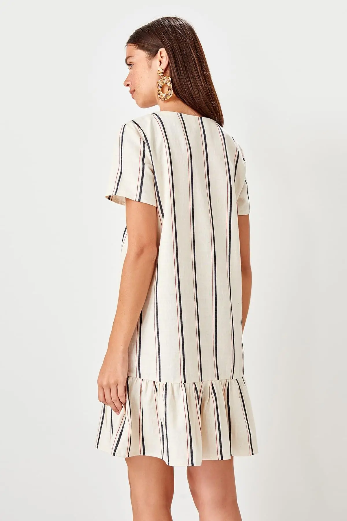Trendyol Raw White Striped Dress TWOSS19EL0087 | Женская одежда