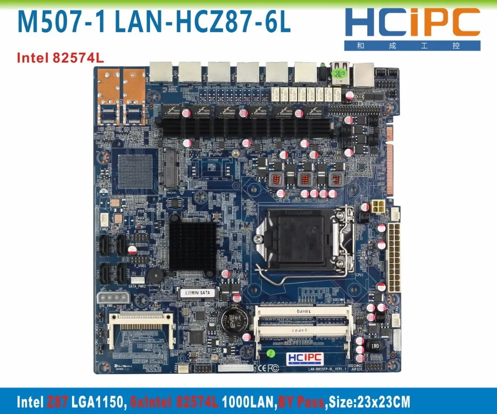 HCiPC M507 1 LAN HCZ87 6L материнская плата Z87 + 82574L 6LAN By Pass Firewall ITX сервер 1U бесплатная