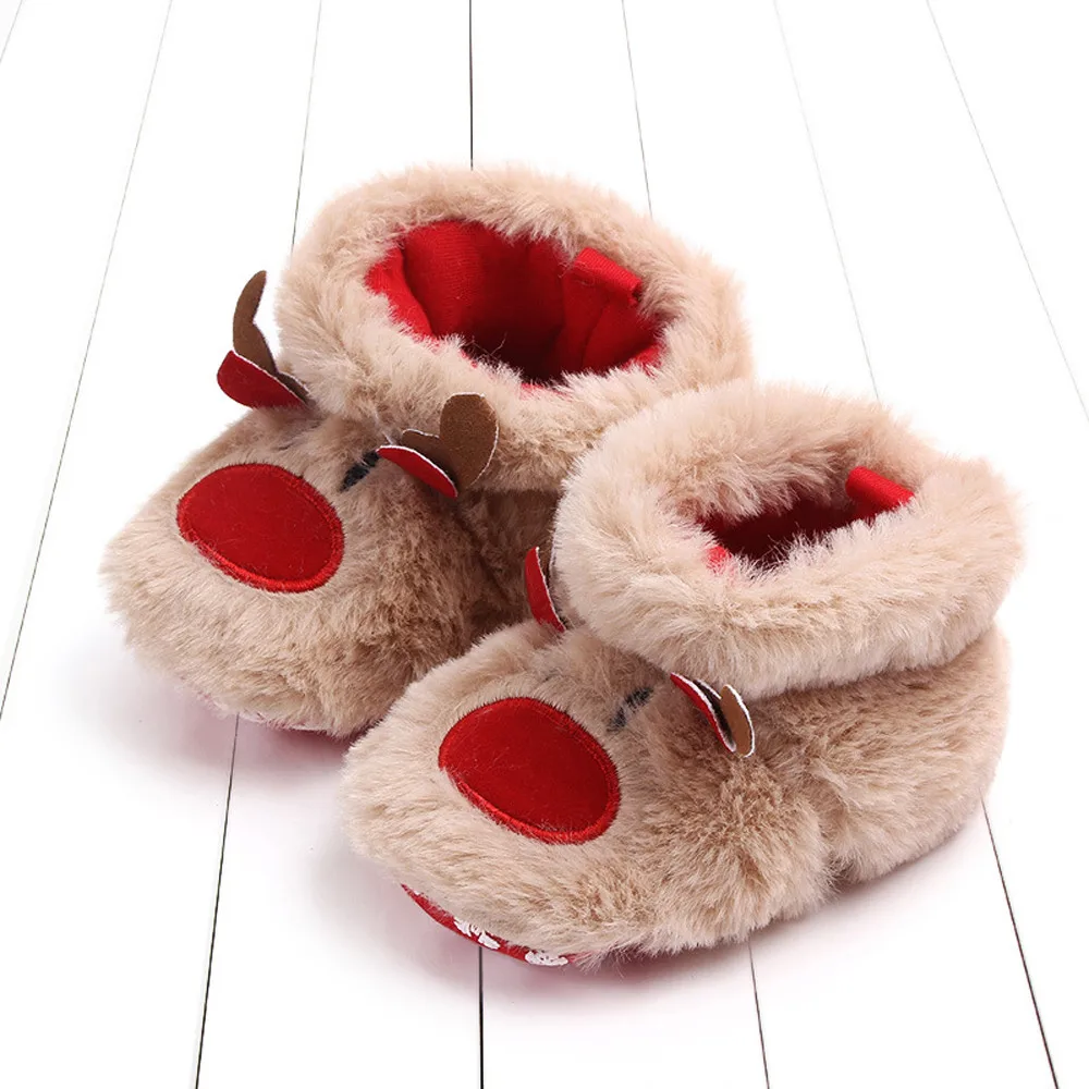 BabyShoes теплые ботинки для новорожденных мальчиков и девочек с мультяшным пушистым