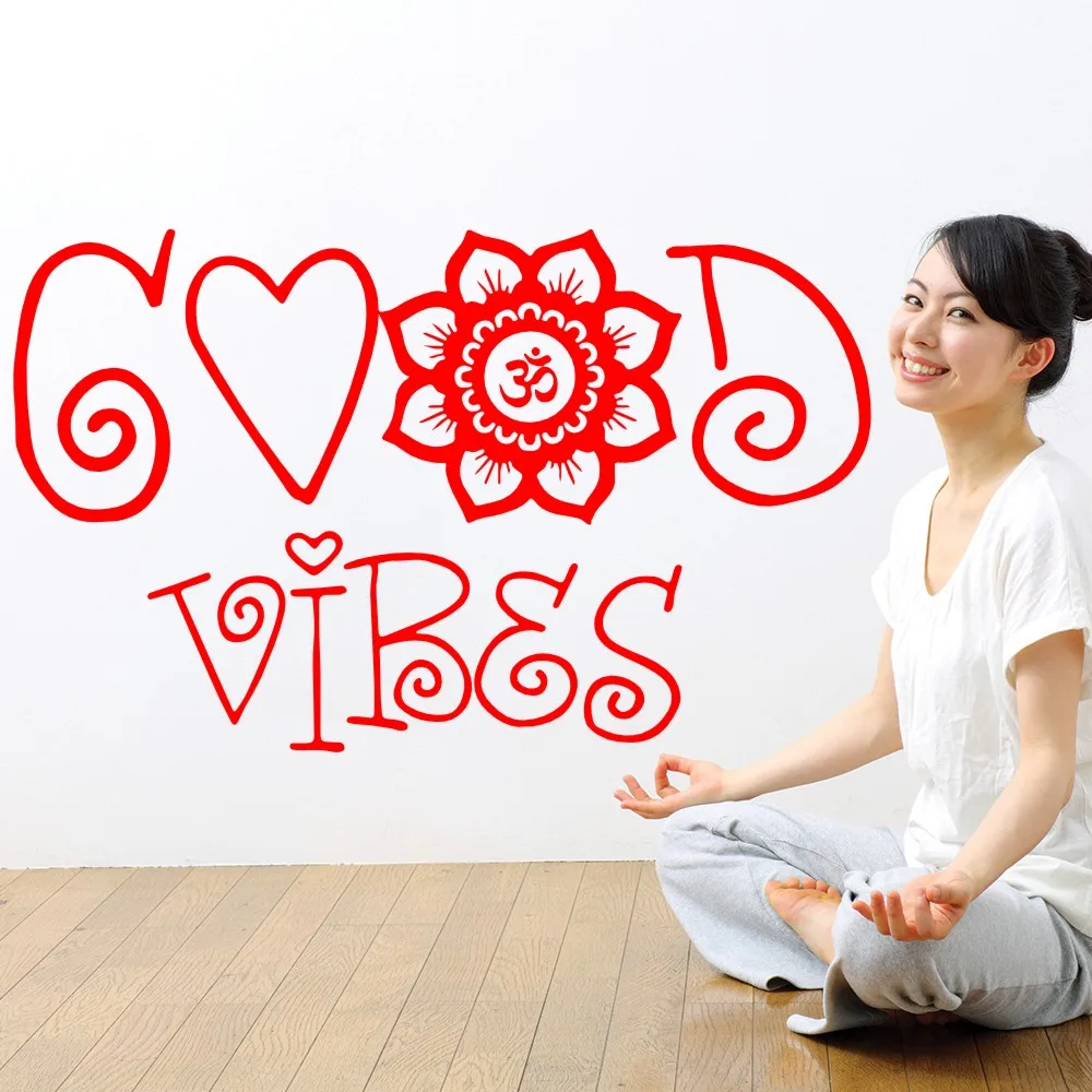 Наклейка на стену Good Vibes Мандала марокканский узор Намасте индийский студии йоги