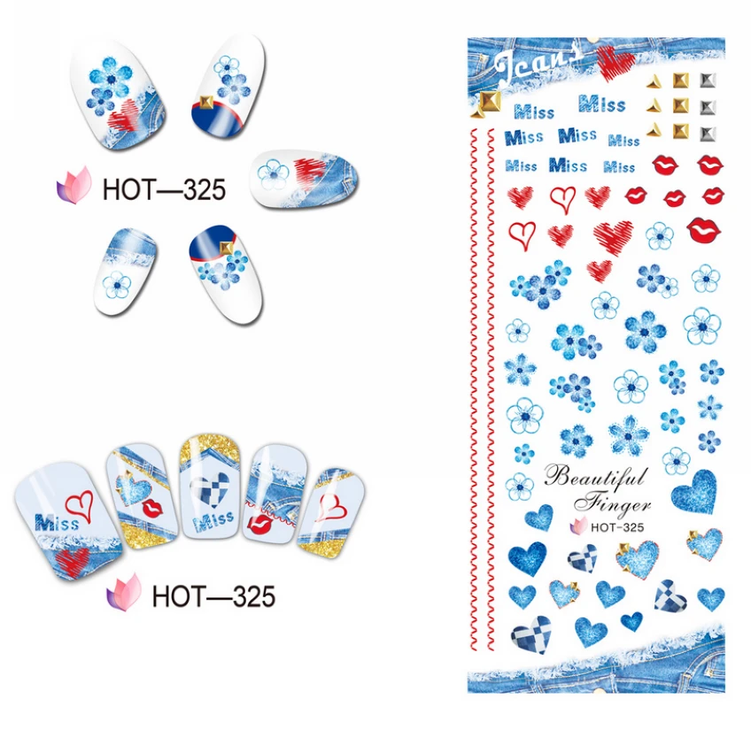 Uprettego дизайн ногтей Красота водная наклейка слайдер для красный лист клен зонтик