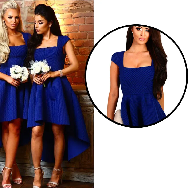 LOSRLY Летние Элегантные Дамы Высокие Низкие Пром Платья 2017 Красная Полоса Dip Подол