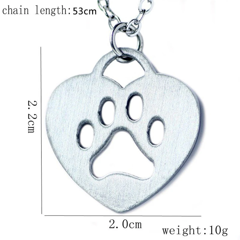 Милая собачья лапа принт сердце любовь подвеска с фигуркой животного живая