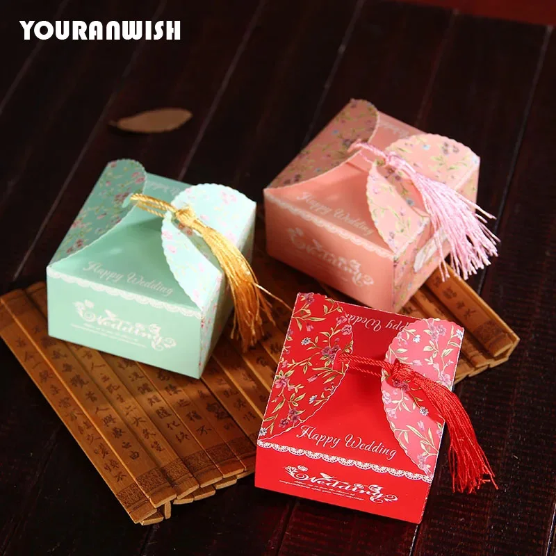 YOURANWISH Новый кисточкой Дизайн Свадебные цветы конфеты коробка шоколад упаковка