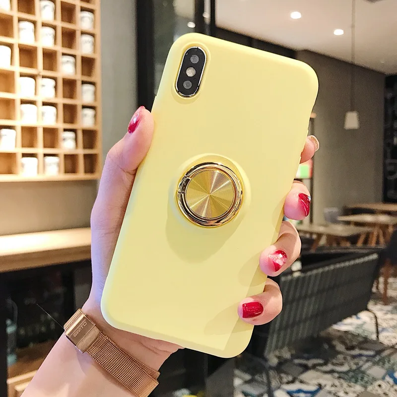 Для iPhone 7 8 6 6s Чехол жидкий силиконовый автомобильный чехол для телефона с кольцом