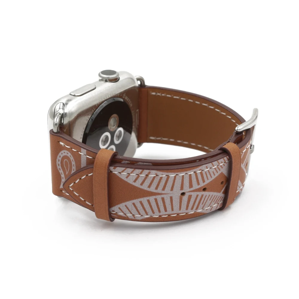 URVOI один тур Eperon d'Or band для apple watch series 5 4 3 2 1 Печатный ремешок с узором для iwatch belt Noir Gala кожаный ремешок