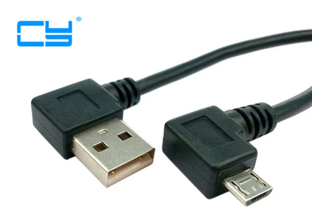 1 шт./лот USB 2 0 A Мужской левый/правый угол 90 градусов микро правый кабель зарядного