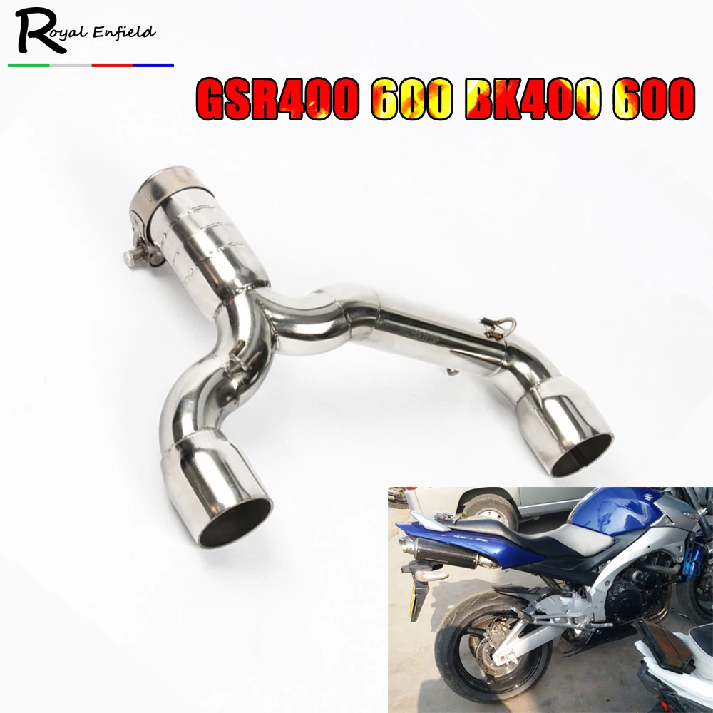 Слипоны для suzuki GSR400 GSR600 BK400 BK600 мотоцикл выхлопной побег полный выхлоп средняя Соединительная труба GSR 400 BK 400 BK 600