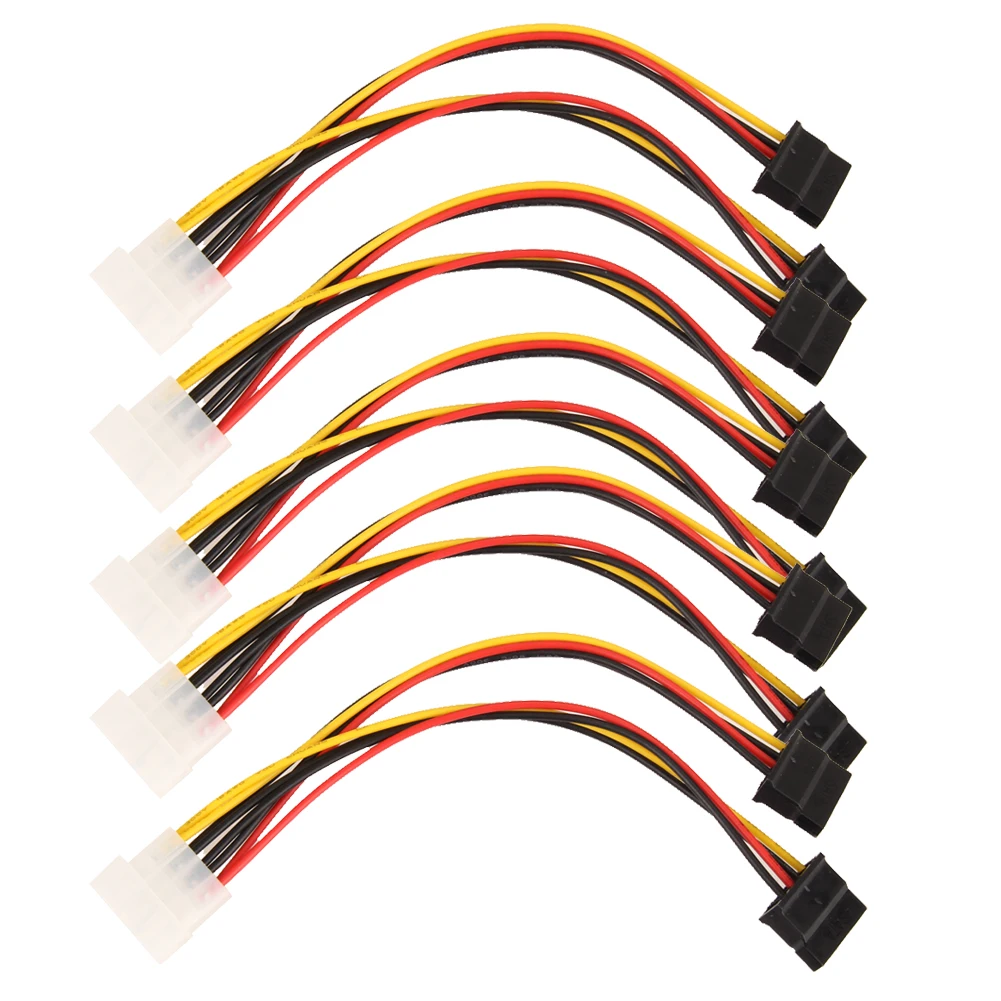 ALLOYSEED 5 шт./лот 4Pin IDE/SATA Мужской Двойной SATA 15Pin Y сплиттер женский HDD адаптер питания
