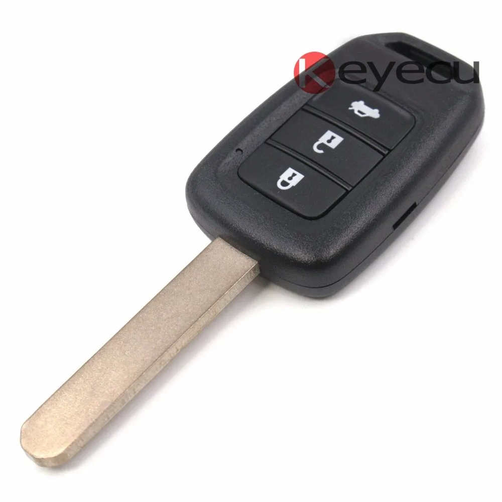 Keyecu НОВЫЙ UNCUT БЕСКЛЮЧЕВОЙ удаленного Ключи Fob 3 Button 433 мГц id47 для Honda Fit 2014|buttons