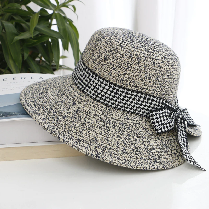 

new arrival fashion Korean sun hat female summer bow cap sunscreen UV protection comfortable breathable cute elegant sun hat