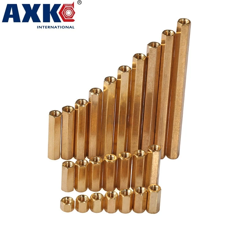 2021 Parafusos Axk 100pcs Thread M2 M2.5 Hex Brass Standoff Spacer Female To Spacing Screws Long Nuts L=5/6/8/10/12/15/20/25mm |
