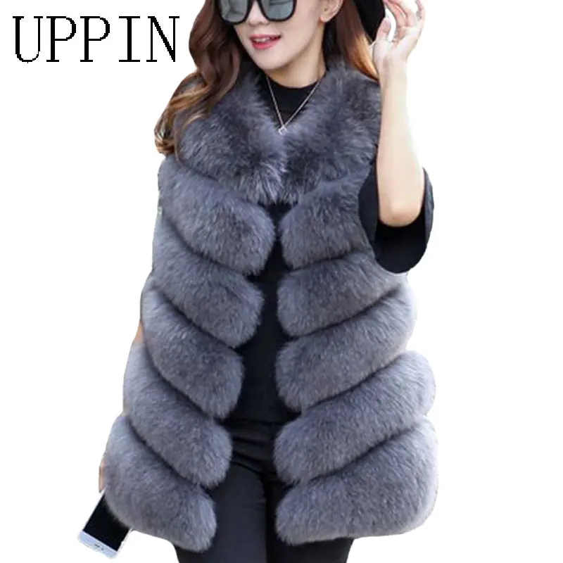 Uppin зима теплый жилет Новинка модные женские туфли импорт пальто меховой