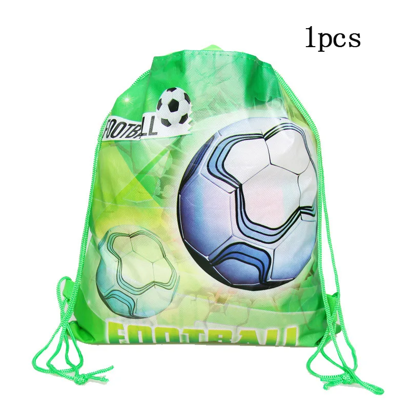 drawstring bag 1pcs 6 шт./партия, Футбольная тематика, вечерние Подарочная коробка для попкорна для мальчиков и девочек с днем рождения, вечерние для украшения детского душа вечерние принадлежности - Цвет: drawstring bag 1pcs