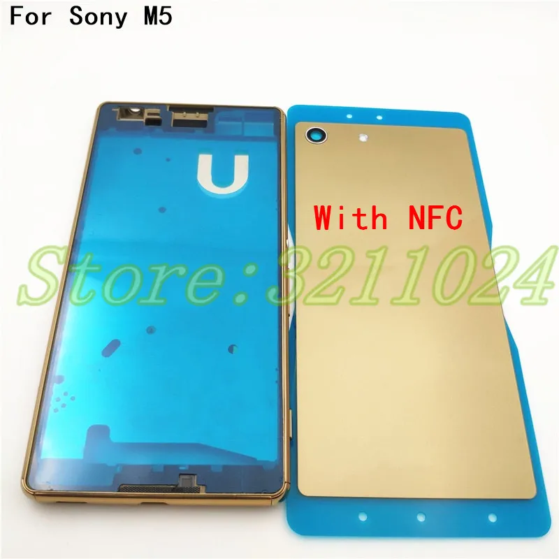 

Full Housing 5.0 inches For Sony Xperia M5 E5603 E5606 E5653 Middle Frame Front Faceplate Bezel Housing+Battery case cover+Logo