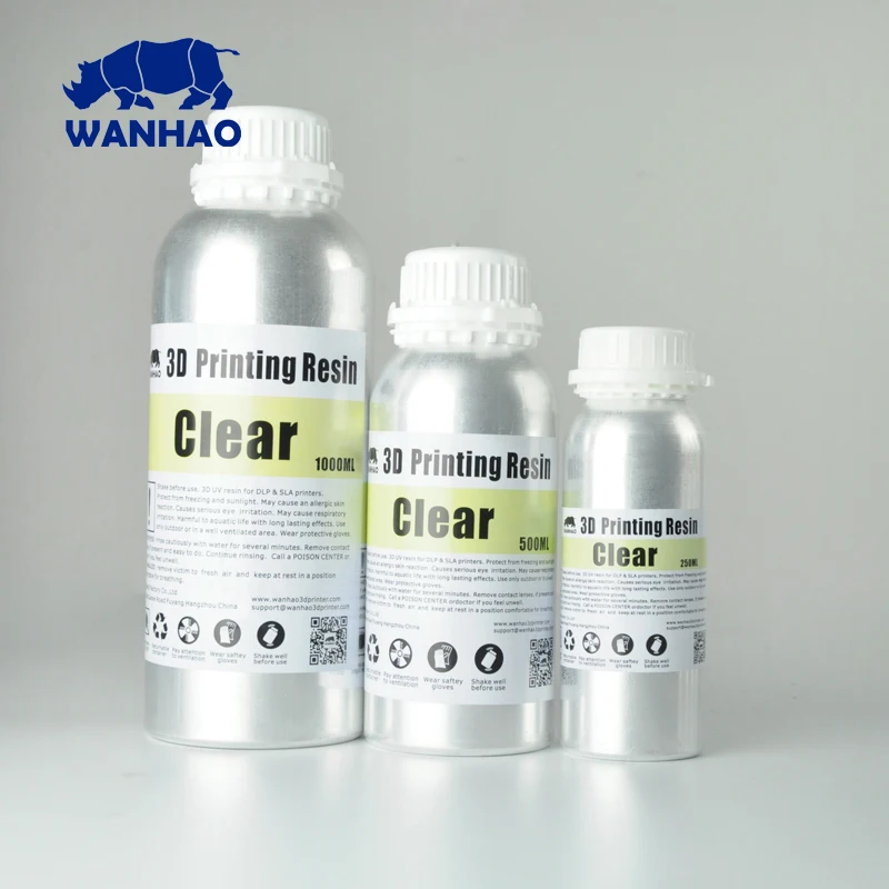 Wanhao 0.5L 405nm моющаяся резина для воды 500 мл/бутылка для DLP ЖК SLA 3d принтер Новая алюминиевая упаковка с высоким качеством