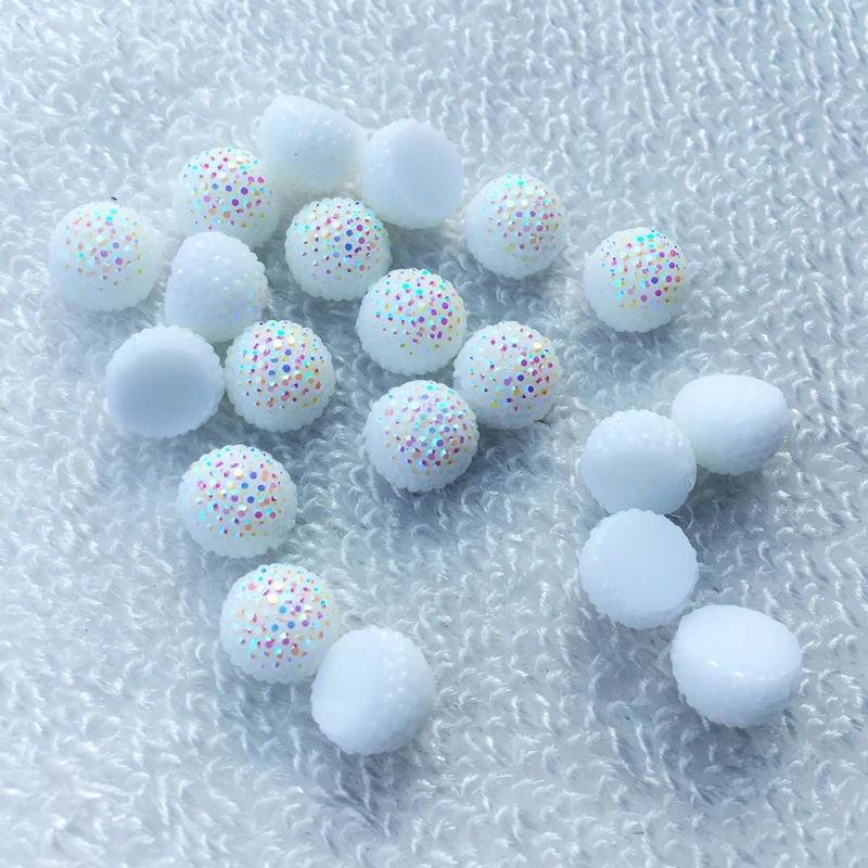 30 шт. 10 мм круглые полимерные стразы хрустальные Каменные Бусины с плоской