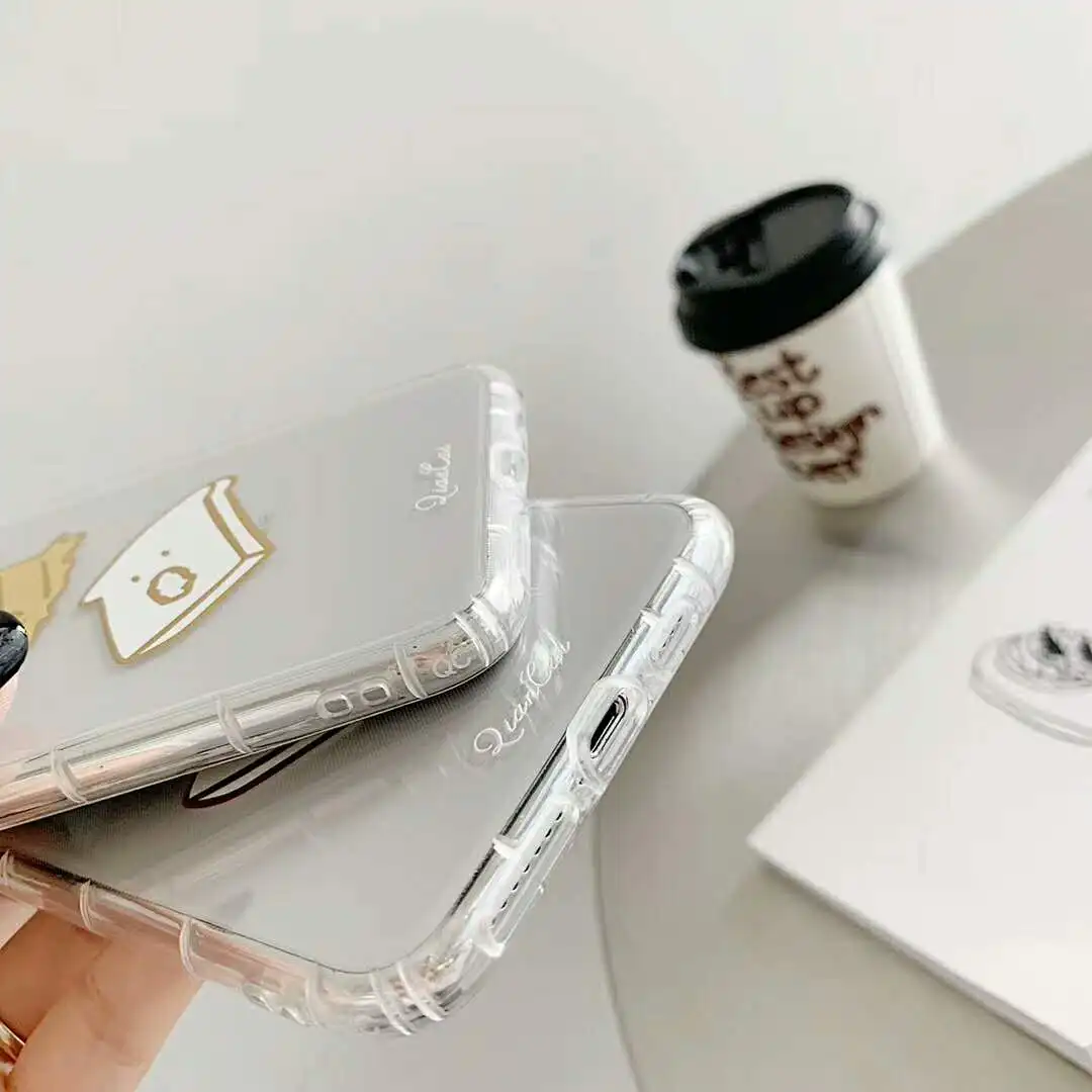 Милый прозрачный чехол для iPhone 6 s 7 8 Plus xr xs max x анти-осенний Мягкий ТПУ Прозрачный