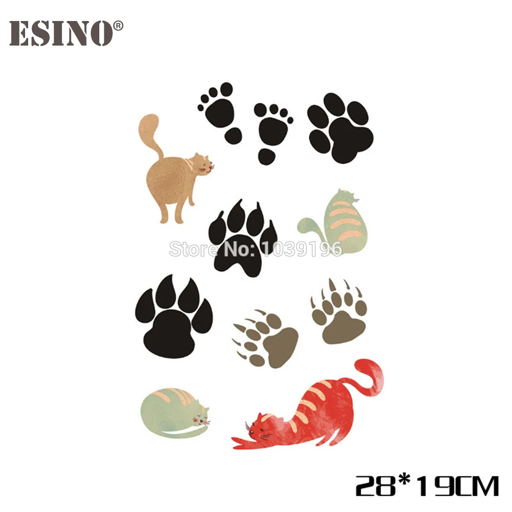 Новый дизайн 3D наклейка с летучей мышью комплект кошка следы Стикеры набор