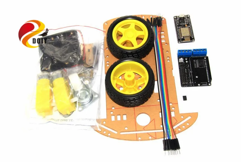 Официальный DOIT Самый дешевый WiFi умный автомобиль RC игрушка 2WD L293D от Esp8266 серийный