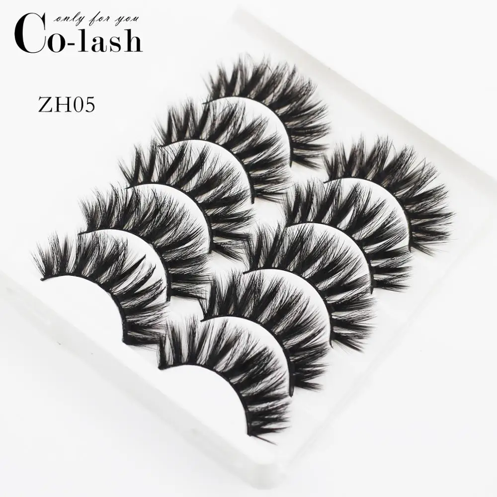 Colash ZH01 5 пар Накладные ресницы пушистые норковые ресницы ручной работы длинные натуральные 3D ресницы густой мех драматический вид
