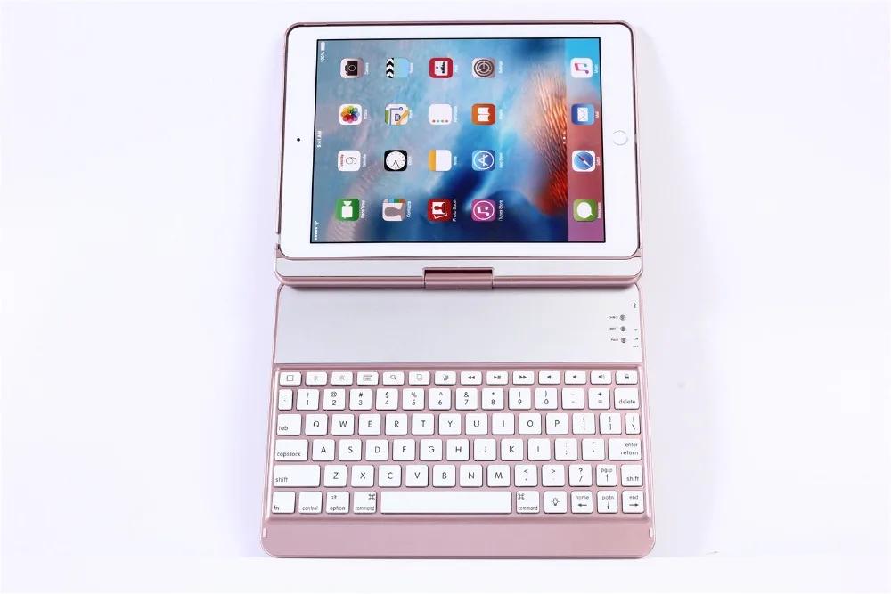 360 Вращающийся Bluetooth 7 цветов с подсветкой Пластик Клавиатура чехол Обложка для iPad Air 1 2 iPad 9,7 Pro 9,7 Air 10,5 10,2