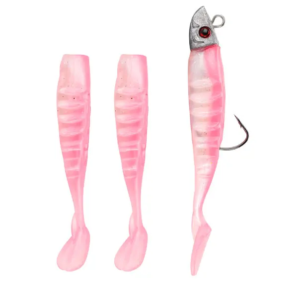 C JACKFISH Jig Head T Tail Soft Fishing Lure 3PCS/10.5cm/15g Soft bait with Grankhook Swimbait fishing Tackle Pesca jigging lure - Цвет: C