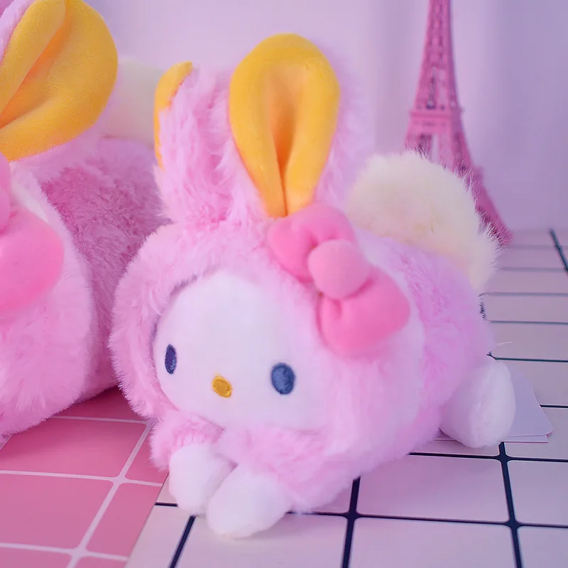 Cute pink blue cinnamon dog merlot * di turned into a small rabbit prone posture figure pudding-dog lazy egg hang decoration | Игрушки и