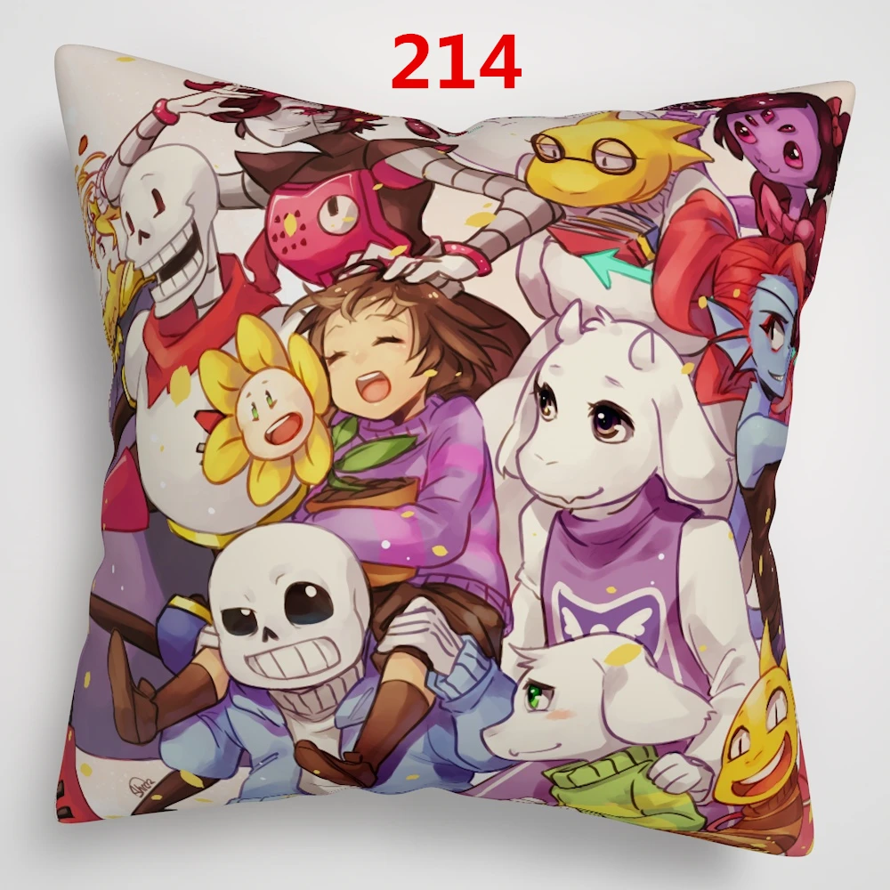 214 Suef Аниме Манга Undertale аниме двусторонний чехол для подушки 16x16 дюймов 40x40 см - Цвет: 214