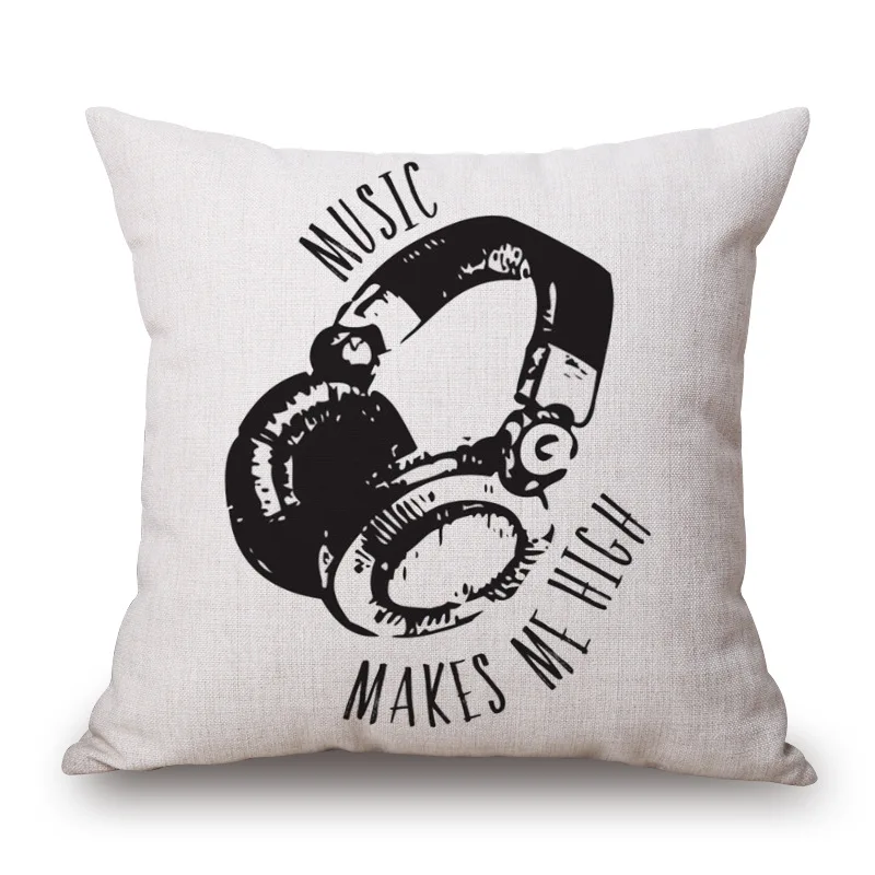 Новинка Короткое Стиль музыка тема Узор Диван подушка чехол из хлопка и льна