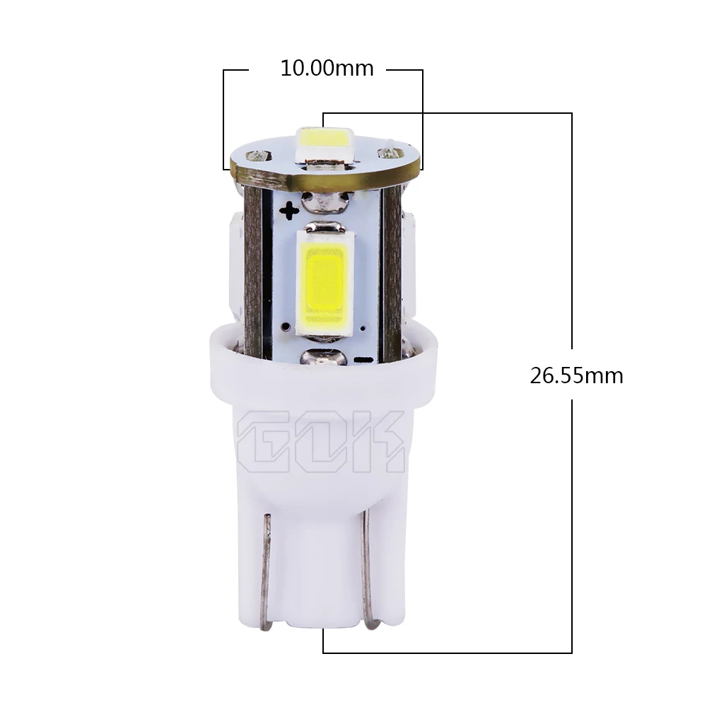 Автомобильная светодиодная лампа T10 5SMD 500 шт. автомобильная W5W t10 5led 192 168 194 5730 5630 SMD