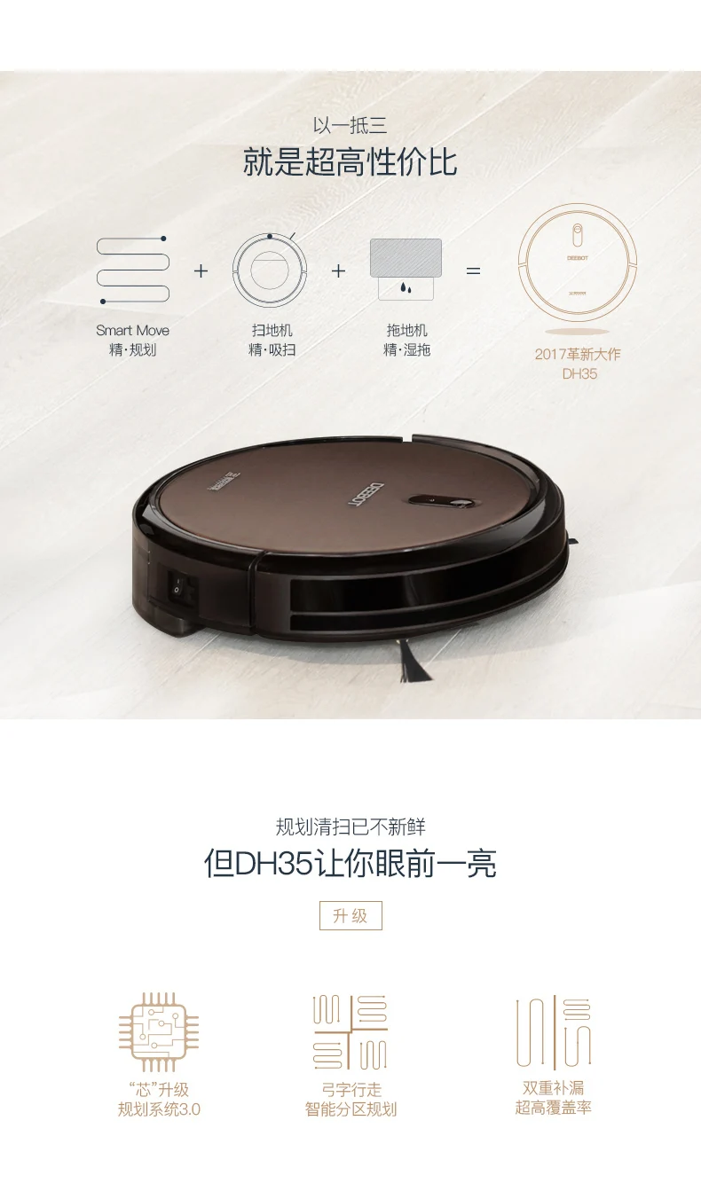 Ecovacs планирования развертки Пол Робот дома полностью автоматическая