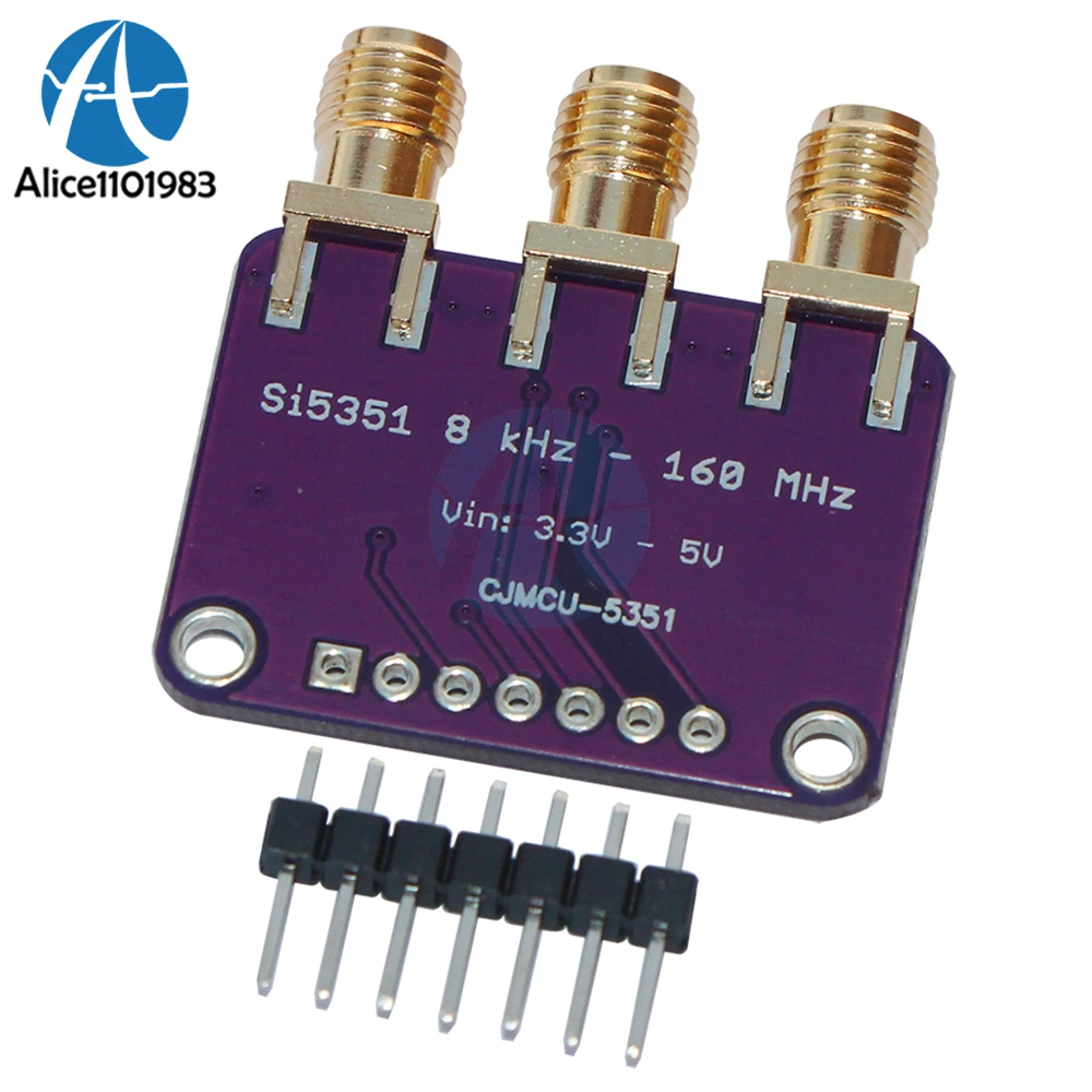 Плата выключения генератора часов Si5351A I2C 25 МГц 8 кГц до 160 для разделителя Arduino PLL