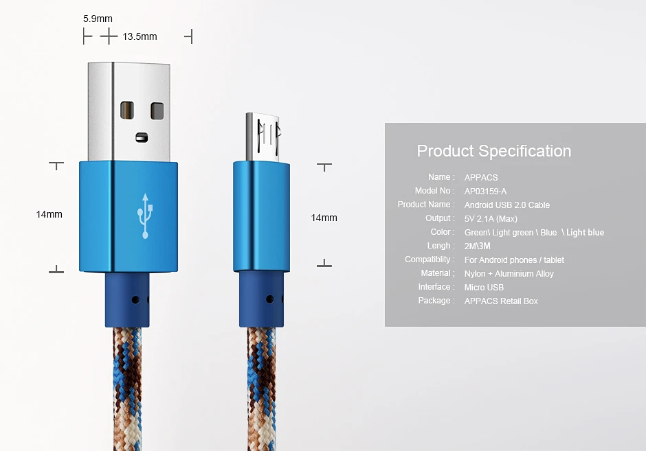 Micro USB зарядное устройство для Android кабель, APPACS6.6Ft Нейлон Плетеный высокоскоростной 2,0 USB к Micro usb зарядный провод для Samsung Galaxy, LG