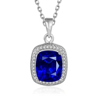 garilina trendy jewelry blue austrian crystal silver color pendant anniversary necklace for women p2097