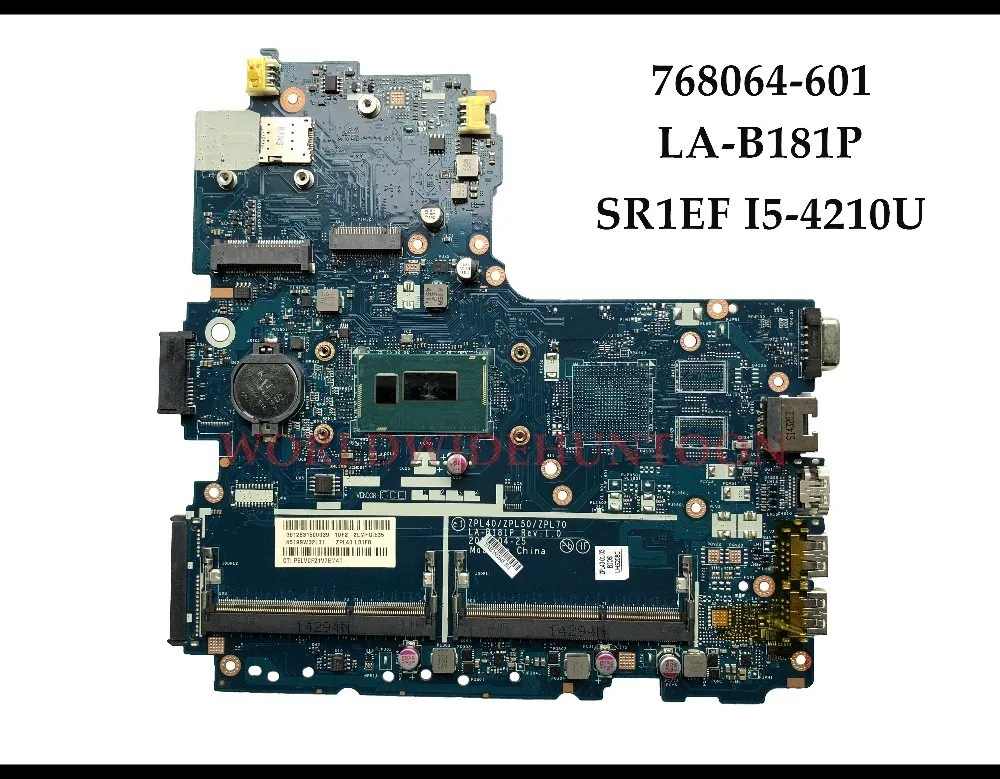 Материнская плата для ноутбука HP Probook 450 G2 768064 601 ZPL40 ZPL50 ZPL70 SR1EF DDR3L высокое качество