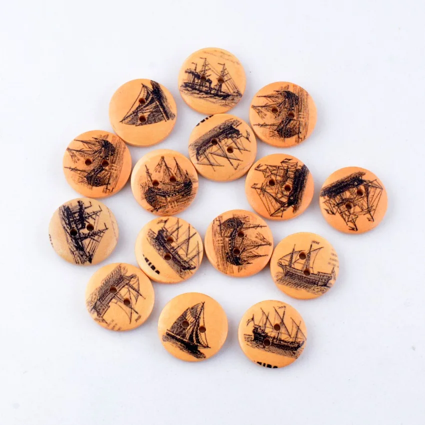 10 шт. круглые винтажные пуговицы с двумя отверстиями 20 мм | Дом и сад
