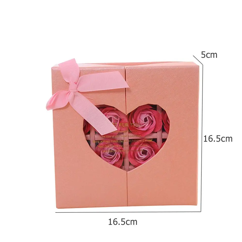 16 Pcs Paper Box Творческий мыло живой искусственный цветы ручной работы, ручная работа, 4/14/16 лет цветок с головками ко Дню Святого Валентина Свадебная вечеринка украшения с коробкой - Цвет: 16 Pcs Paper Box