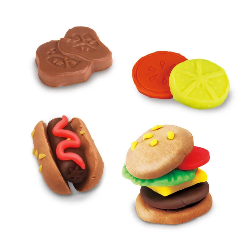 New Burger Builder Colour Clay Dough DIY Handmake Set Pottery Playdough Toys Gift For Children | Игрушки и хобби