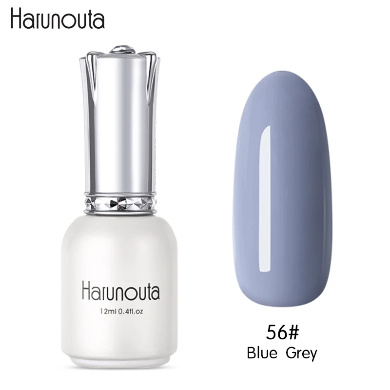 Blue Grey Harunouta 12 мл однотонная одежда личная гигиена Красный Фиолетовый Блеск Звездное платины краски стойкий гель для ногтей дизайн ногтей гель Лаки - Цвет: Blue Grey