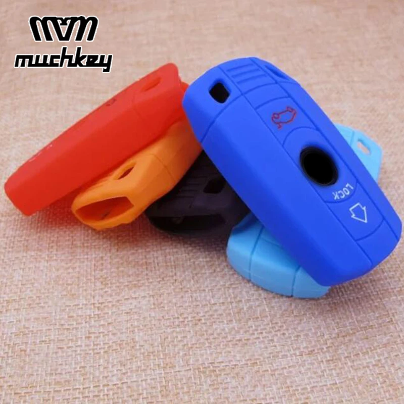 

For BMW X1 X5 3 5 Series E90 E91 E92 E60 1pc Silicone Car Key Remote Key Cover Car Key Case Shell Car Accessorie Candy Color